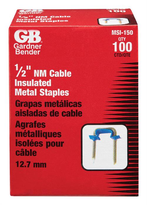 Gardner Bender 1/2 in. Blue Plastic Insulated Staples 100-Pack MSI-150