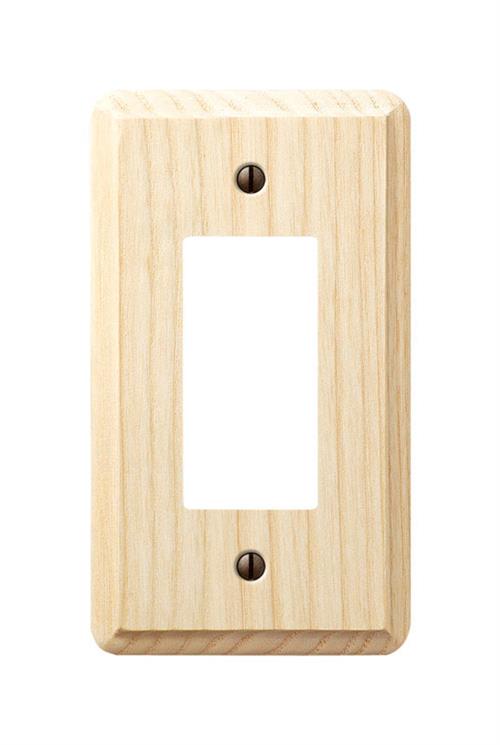 AmerTac Contemporary Unfinished Ash Wood 1 Rocker Wallplate 401R