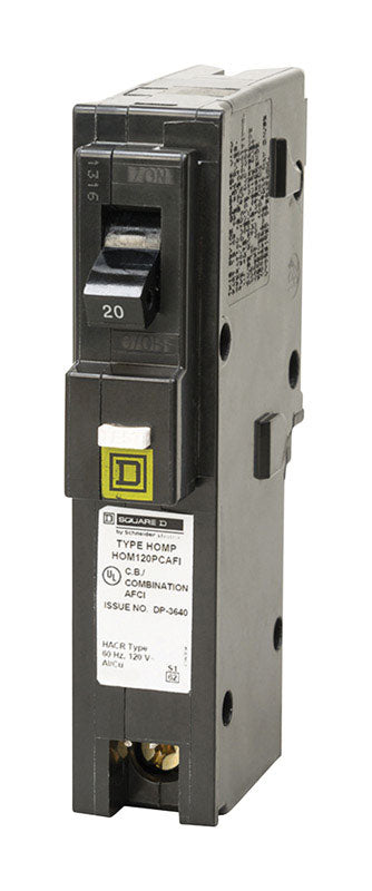 Hom120 Square D HomeLine Single Pole 20 Amps Arc Fault Circuit Breaker HOM120 ...