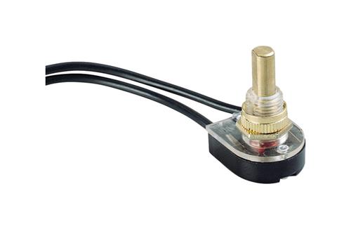 Gardner Bender Single-Pole Maintained Contact Push-Button Switch- Brass Plating GSW-25