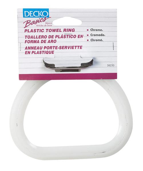 Decko White Plastic Towel Ring 38230