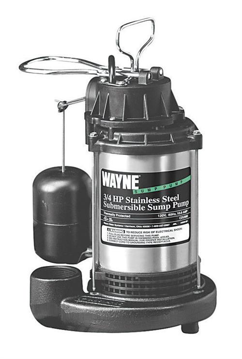 Wayne 3/4 HP Cast Iron and Stainless Steel Submersible Sump Pump CDU980E