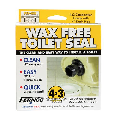Fernco 3" ID 4" OD Wax Free Toilet Seal FTS-4CF