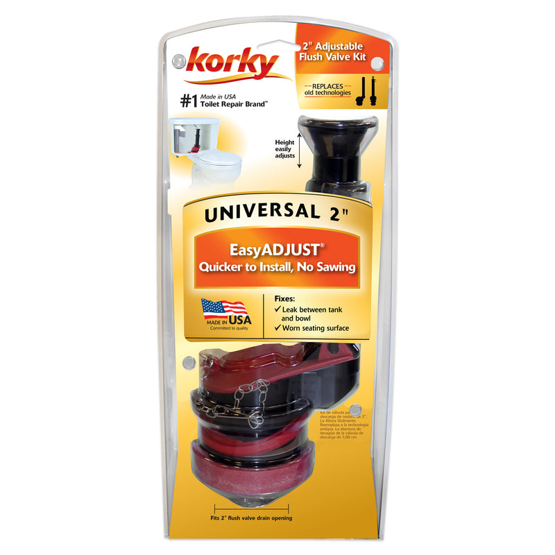 Korky Adjustable 2" Flush Valve & Tank to Bowl Gasket Kit 4030