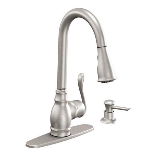 Moen Anabelle Spot Resist Stainless One Handle High Arc Kitchen Faucet CA87003SRS