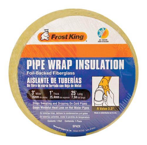 Frost King 25 Ft Foil-Backed Fiberglass Pipe Insulation SP42X/16