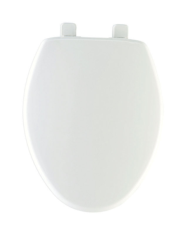 Bemis Slow Close Elongated White Plastic Toilet Seat 180SLOW-000