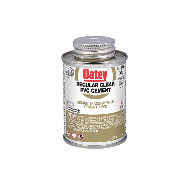 Oatey 4 Oz PVC Regular Clear Cement 31012