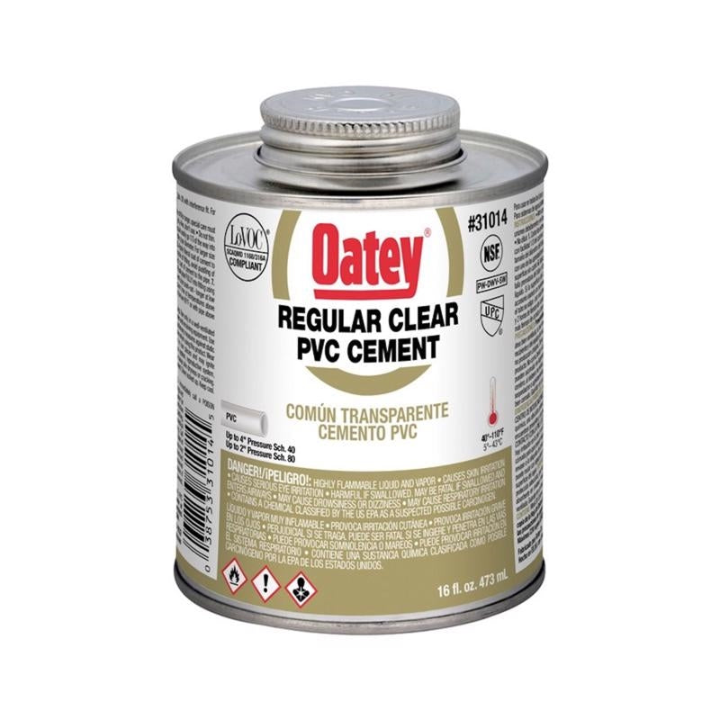 Oatey 16 Oz PVC Regular Clear Cement 31014
