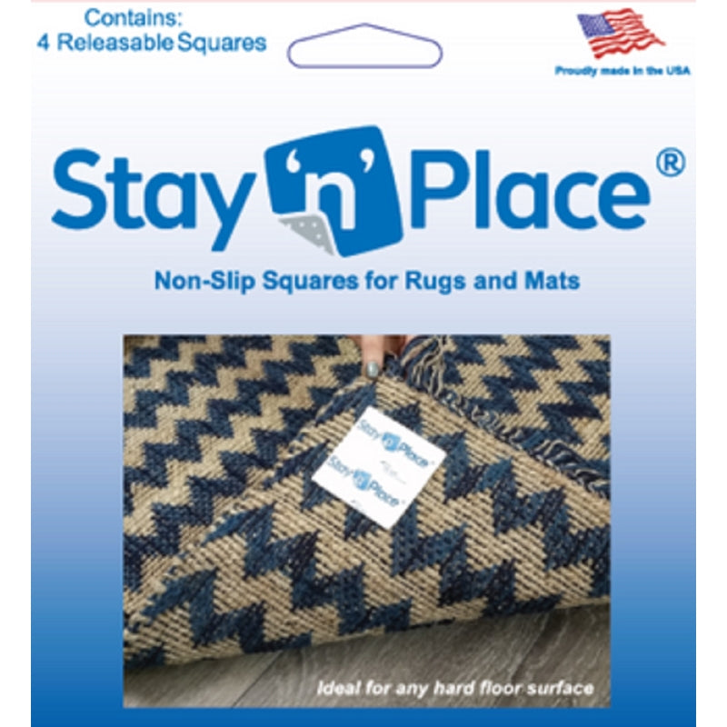 Stay 'n' Place Rug Slip Resistant Tabs 3 in. W X 3 in. L Blue 4-Pack SNP-3X3TABS