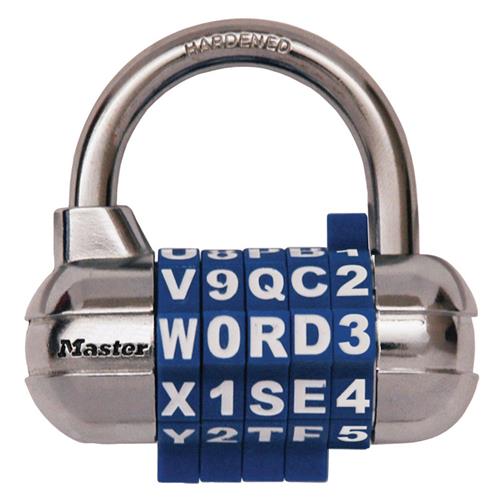 Master Lock 2-1/2in Wide Set Your Own WORD Combination Padlock 1534D