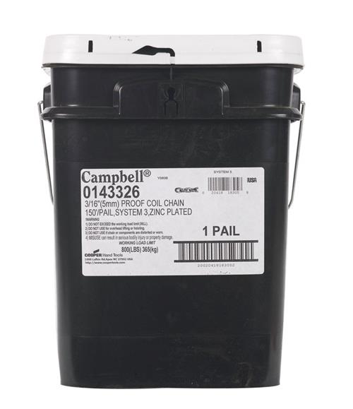 Campbell 3/16" Grade 30 Proof Coil Chain 150 Ft 0143326