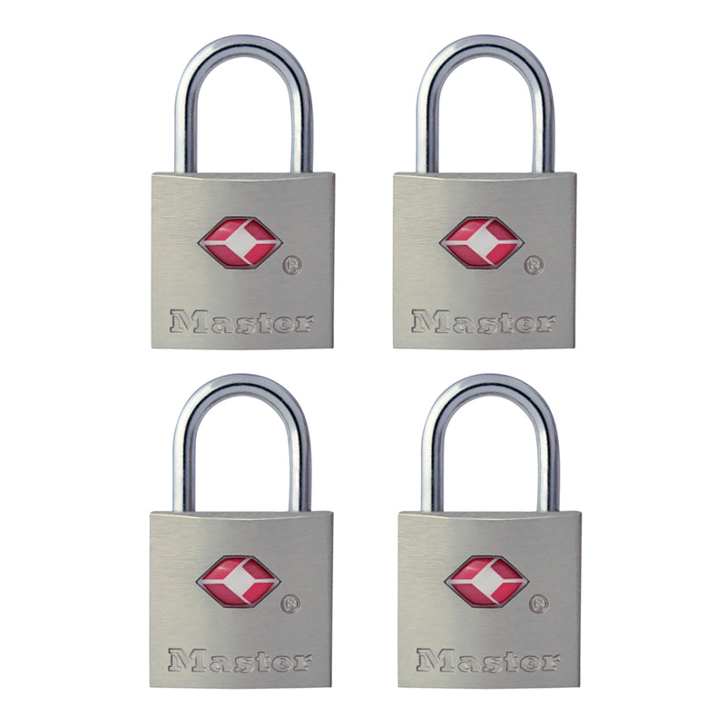 Master Lock 7/8in Wide Solid Metal TSA-Accepted Luggage Lock 4-Pack 4683Q