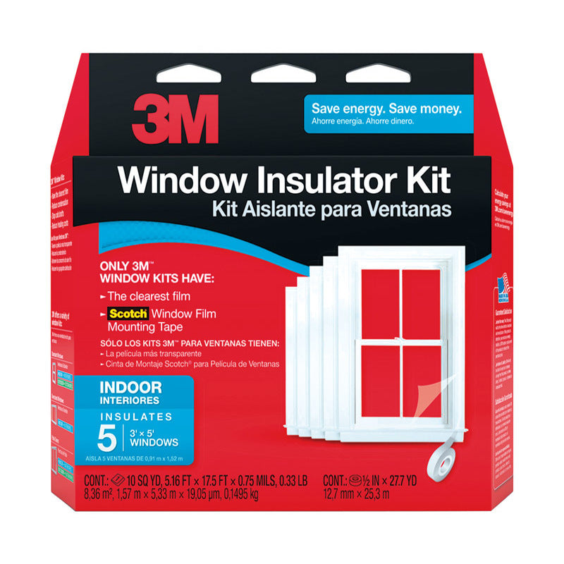 3M Clear Plastic Window Insulation Kit For Windows 17.5 ft. L X 0.75 in. 2141W6