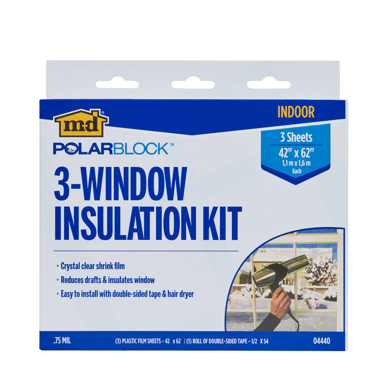 M-D Polar Block Clear 3-Window Indoor Insulation Kit 04440