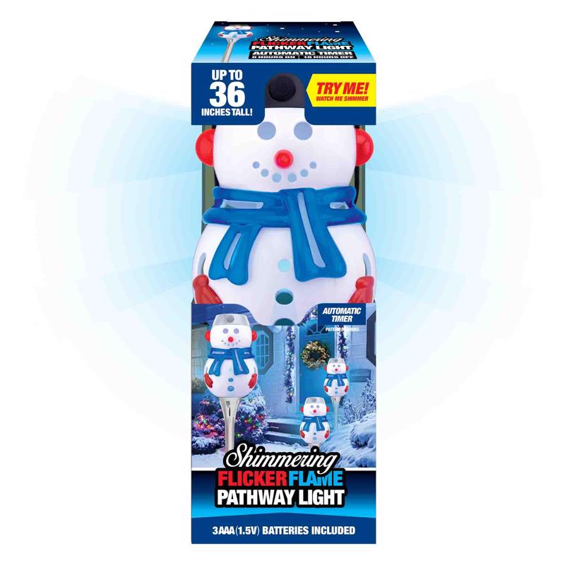 Shawshank LEDz 702097 Magic Seasons Shimmering Snowman Flicker Flame Pathway Light 12-Pack