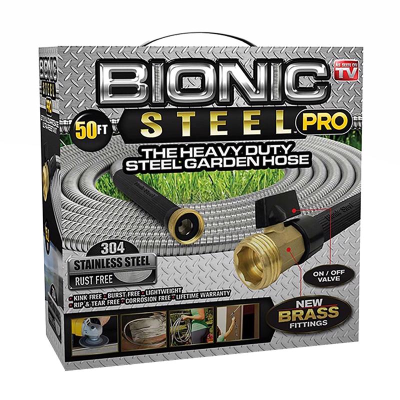 Bionic Steel Pro 5/8 in. D X 50 ft. L Heavy Duty Garden Hose Gray 2428