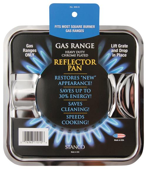 Stanco Gas Range Chrome Plated Reflector Pan Square 900-S