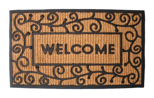 J&M Home Fashions 7722 Coir & Rubber Swirl Welcome Doormat