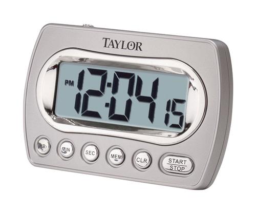 Taylor 5847-21 Digital Chrome Timer with Memory and Clock