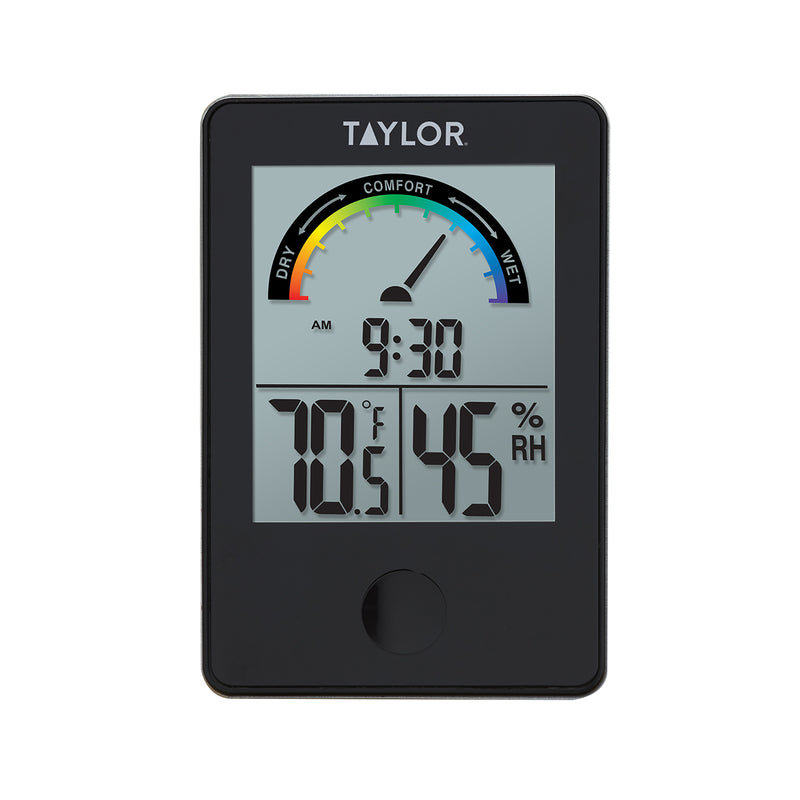 Taylor 1732 Comfort Level Hygrometer Digital Thermometer Plastic Black