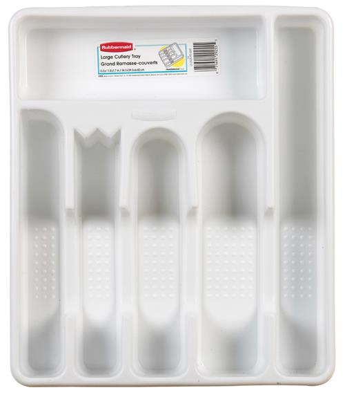 Rubbermaid 6 Compartment Large Cutlery Tray White 2925