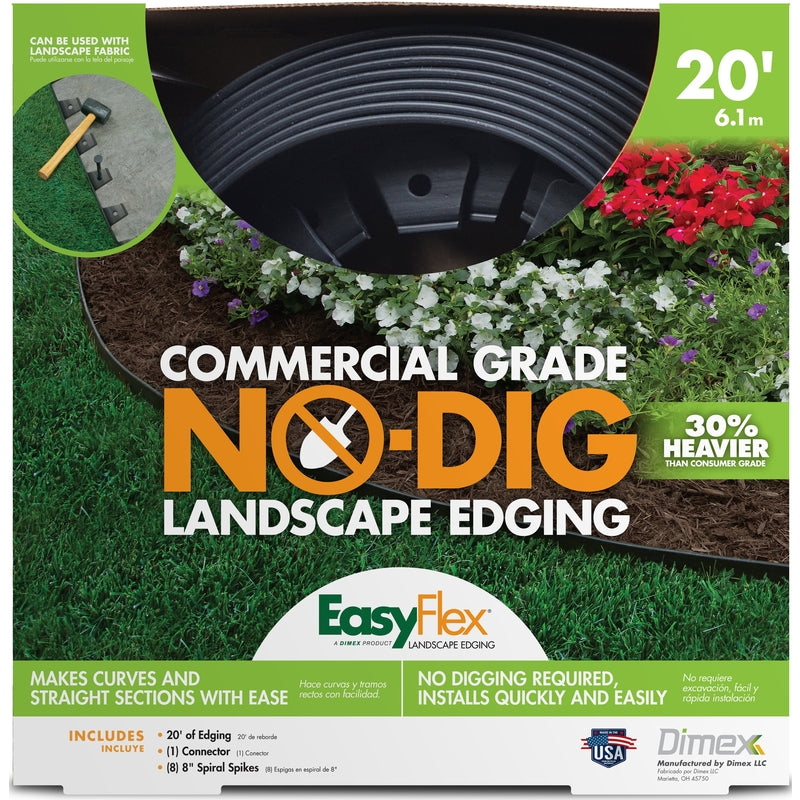 EasyFlex No Dig 20 ft. L Plastic Black Landscape Edging Kit 3100-20B-6