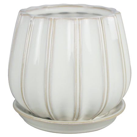 Trendspot Trendspot Contour 5.5 in. H X 5.9 in. W X 6 in. D Ceramic Planter - Bo ...