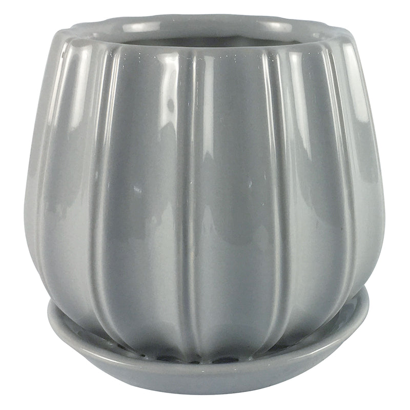 Trendspot Contour 5.5 in. H X 5.9 in. W X 6 in. D Ceramic Planter - Bo ...