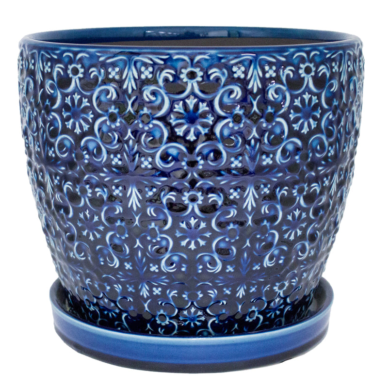 Trendspot Mediterranean Ceramic Planter Blue
