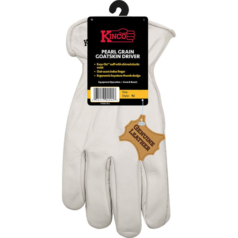 Kinco Men's Indoor/Outdoor Pearl Grain Goatskin Driver Gloves 92