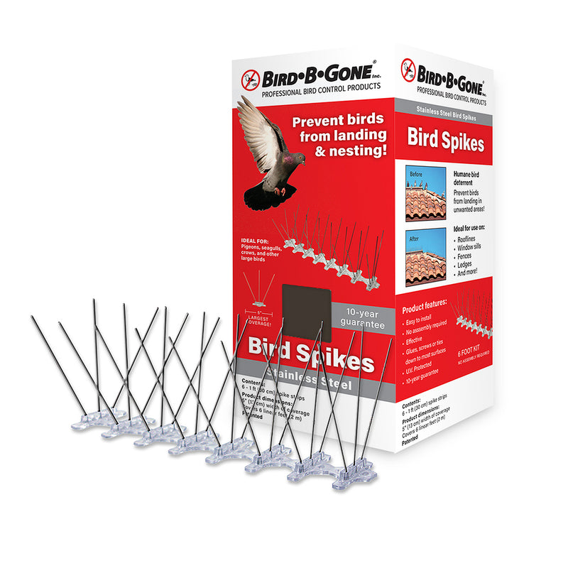 Bird-B-Gone Stainless Steel Bird Spikes 6-Pack MM2001-5/6