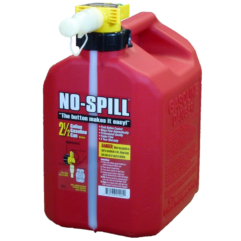 No Spill Plastic Gas Can 2.5 Gallon 1405