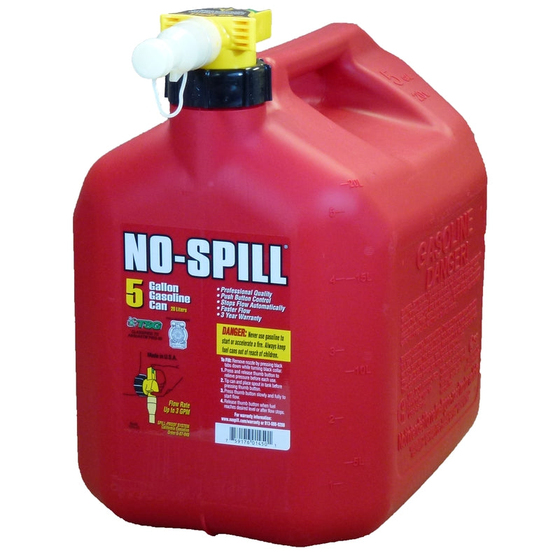 No Spill Plastic Gas Can 5 Gallon 1450
