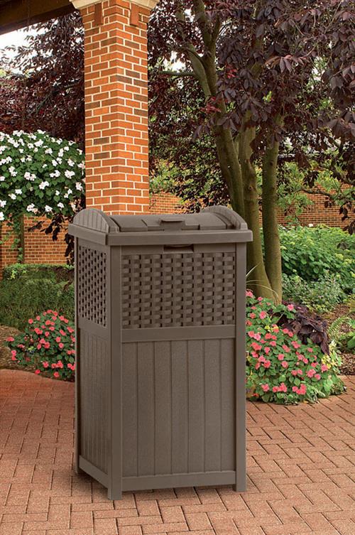 Suncast Resin Wicker Trash Hideaway GH1732J