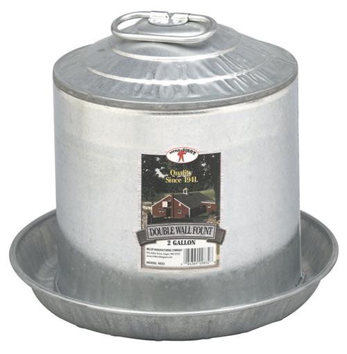 Little Giant 2 Gallon Double Wall Metal Poultry Fount 9832