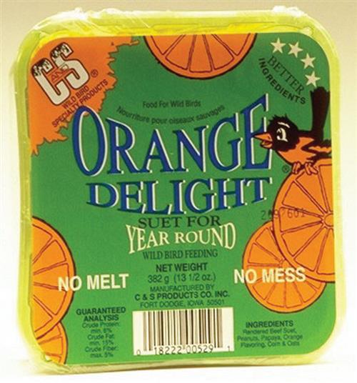 C&S Products 529 Orange Delight No Melt Wild Bird Suet Dough 11.75 Oz - Box of 12