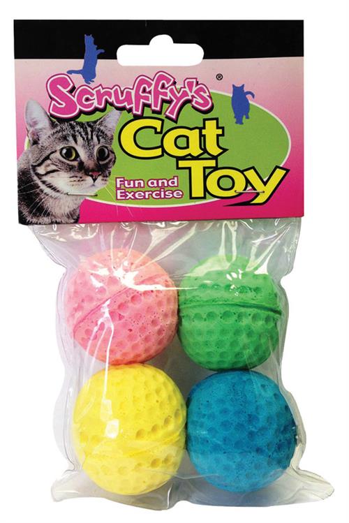 Boss Pet Products 04467 Scruffy's Kitty Sponge Balls 4-Pack