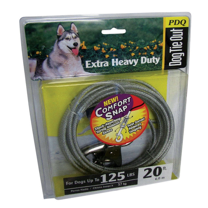 PDQ 20 Ft Extra Heavy Duty Vinyl Coated Dog Tie Out Q5720-SPG-99