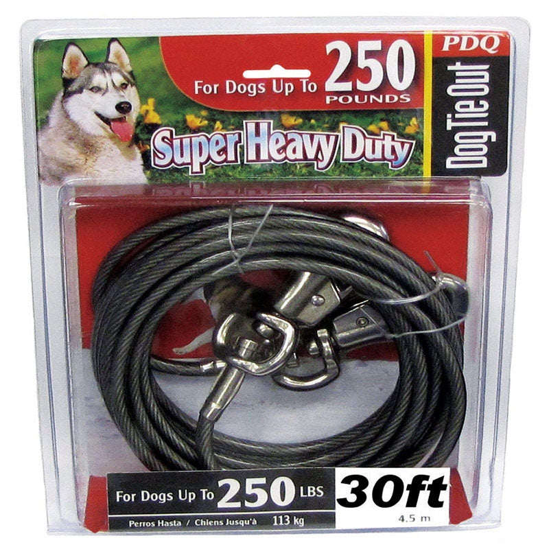 PDQ 30 Ft Super Heavy Duty Vinyl Coated Dog Tie Out Q6830-000-99