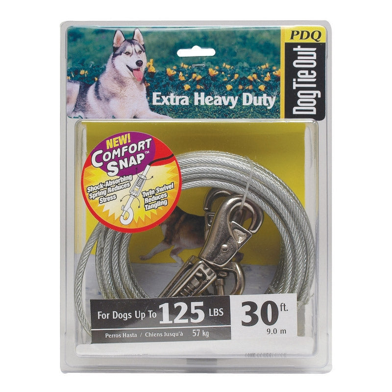 PDQ 30 Ft Extra Heavy Duty Vinyl Coated Dog Tie Out Q5730-SPG-99