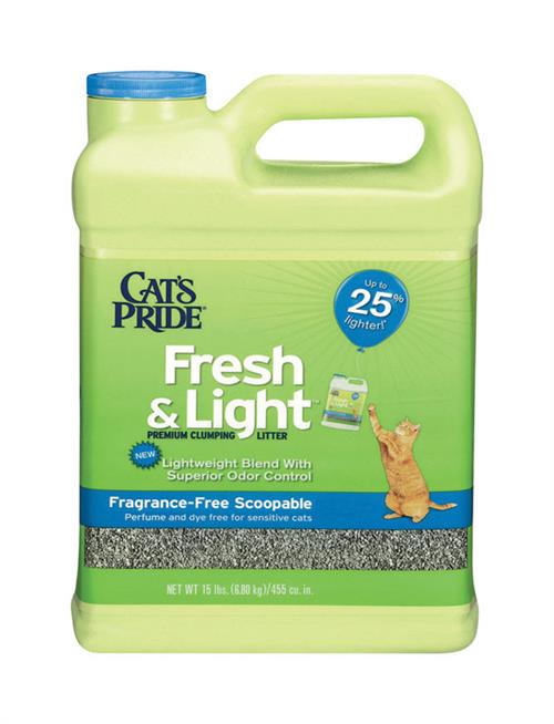 Cat's Pride Fresh & Light Fragrance-Free Scoopable Premium Clumping Litter 15 Lbs 47215