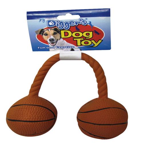 Digger's Latex Twin Basketballs with Squeaker 52552