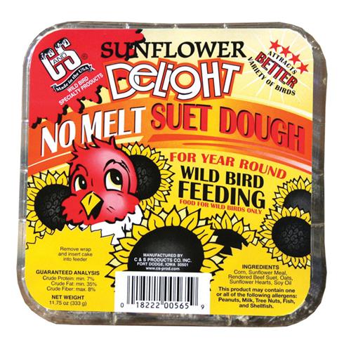 C&S Products 565 Sunflower Delight No Melt Suet Dough 11.75 Oz - Box of 12