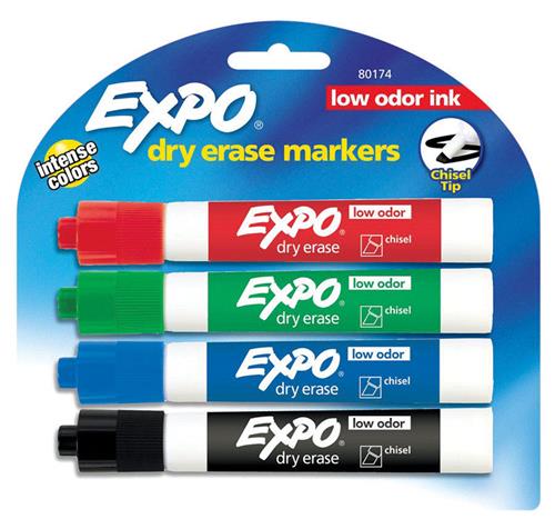 Expo Dry Erase Markers 4-Pack Assorted 80174 - Box of 6