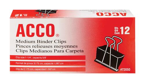 Acco Medium Binder Clips 12-Pack 72050 – TheGardenStore.com