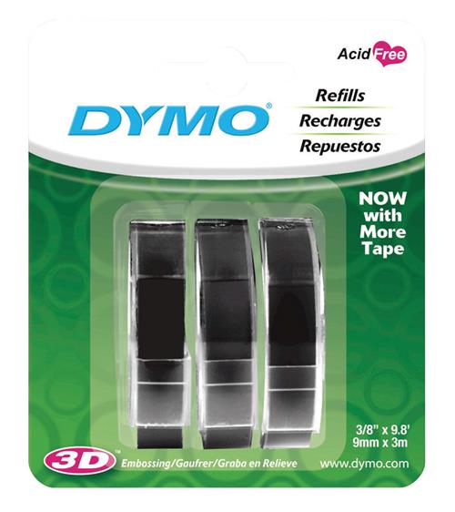 Dymo Label Maker Refill Tape 3/8 in. x 9.8 ft. Black 1741670
