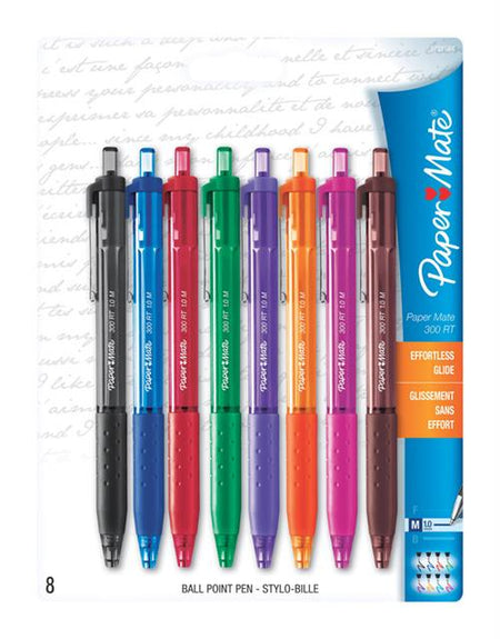 Papermate Inkjoy 300RT Assorted Retractable Ball Point Pen 8-Pack 1945921 - Box of 6