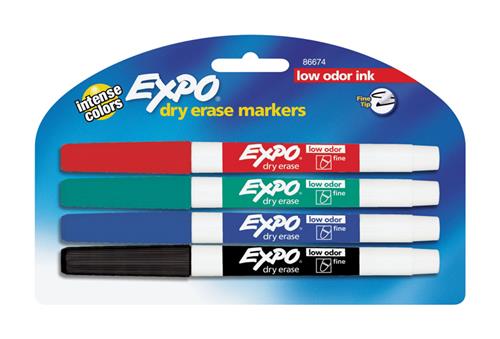 Sharpie Expo Dry Erase Marker Fine Point Assorted 4-Pack 86674K - Box of 6