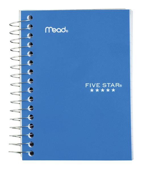 Mead Five Star 3-1/2" X 5-1/2" College Ruled Sprial Notebook 45388 - Box of 6
